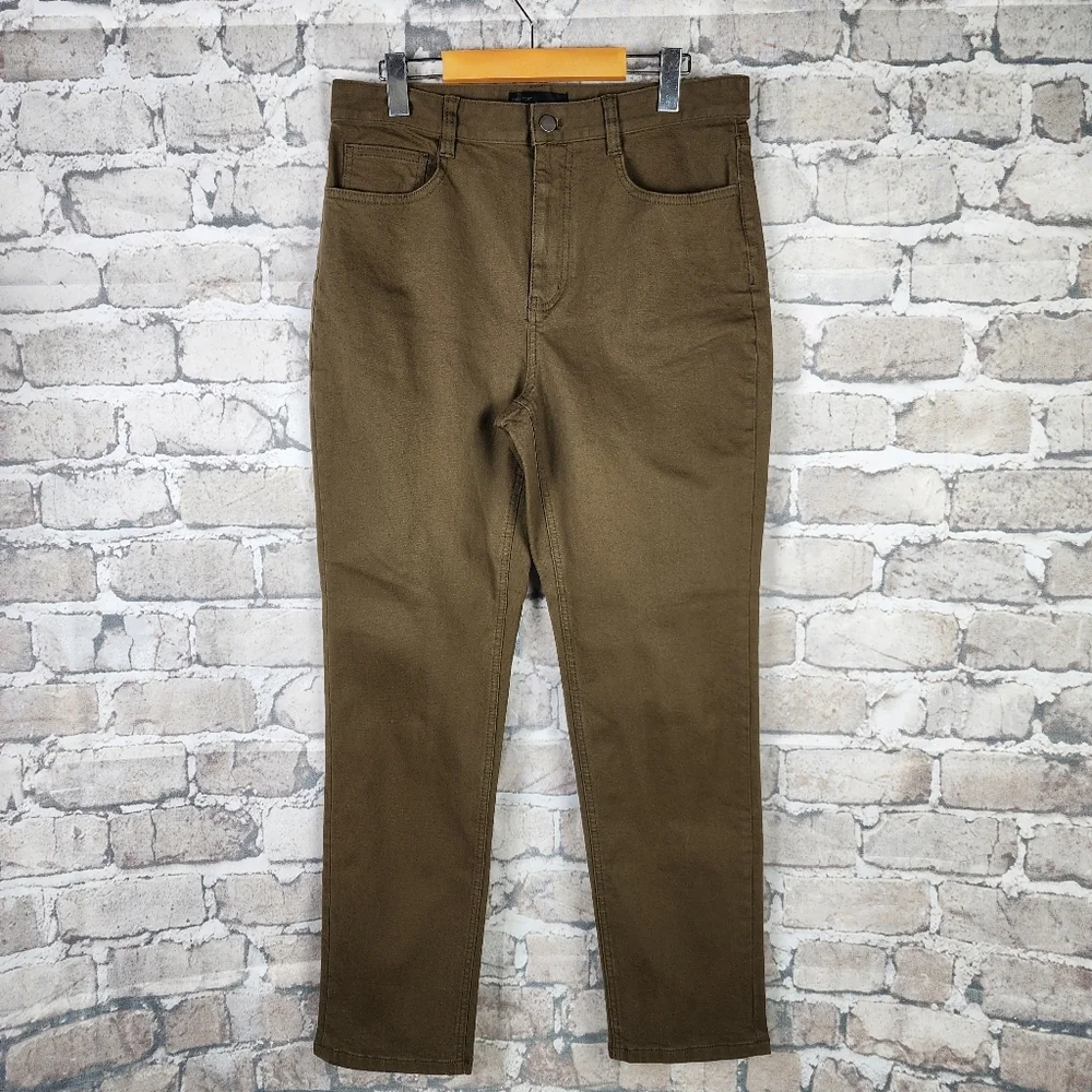 OAK + FORT Cotton Twill Ankle Pant Straight Leg Tobacco Size 32 - Picture 1 of 9